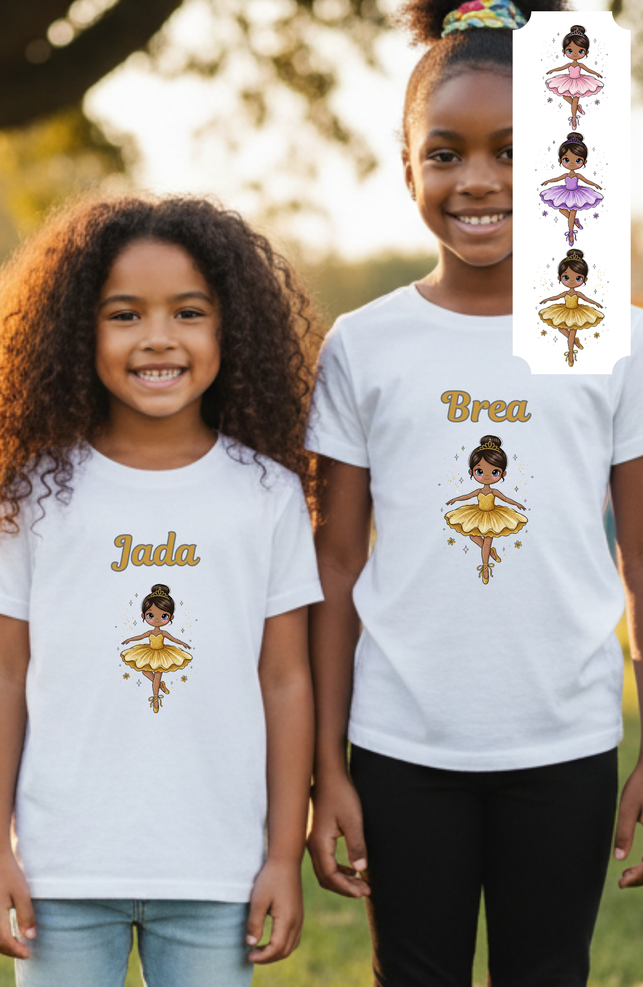 Custom Ballerina T-Shirt (Add customization details in the order notes)