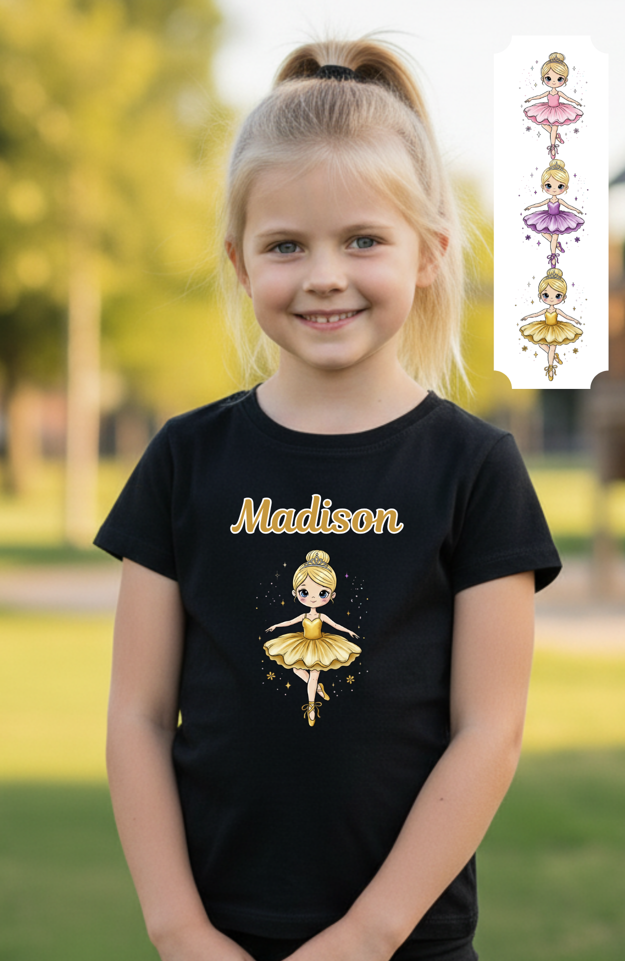 Custom Ballerina T-Shirt (Add customization details in the order notes)