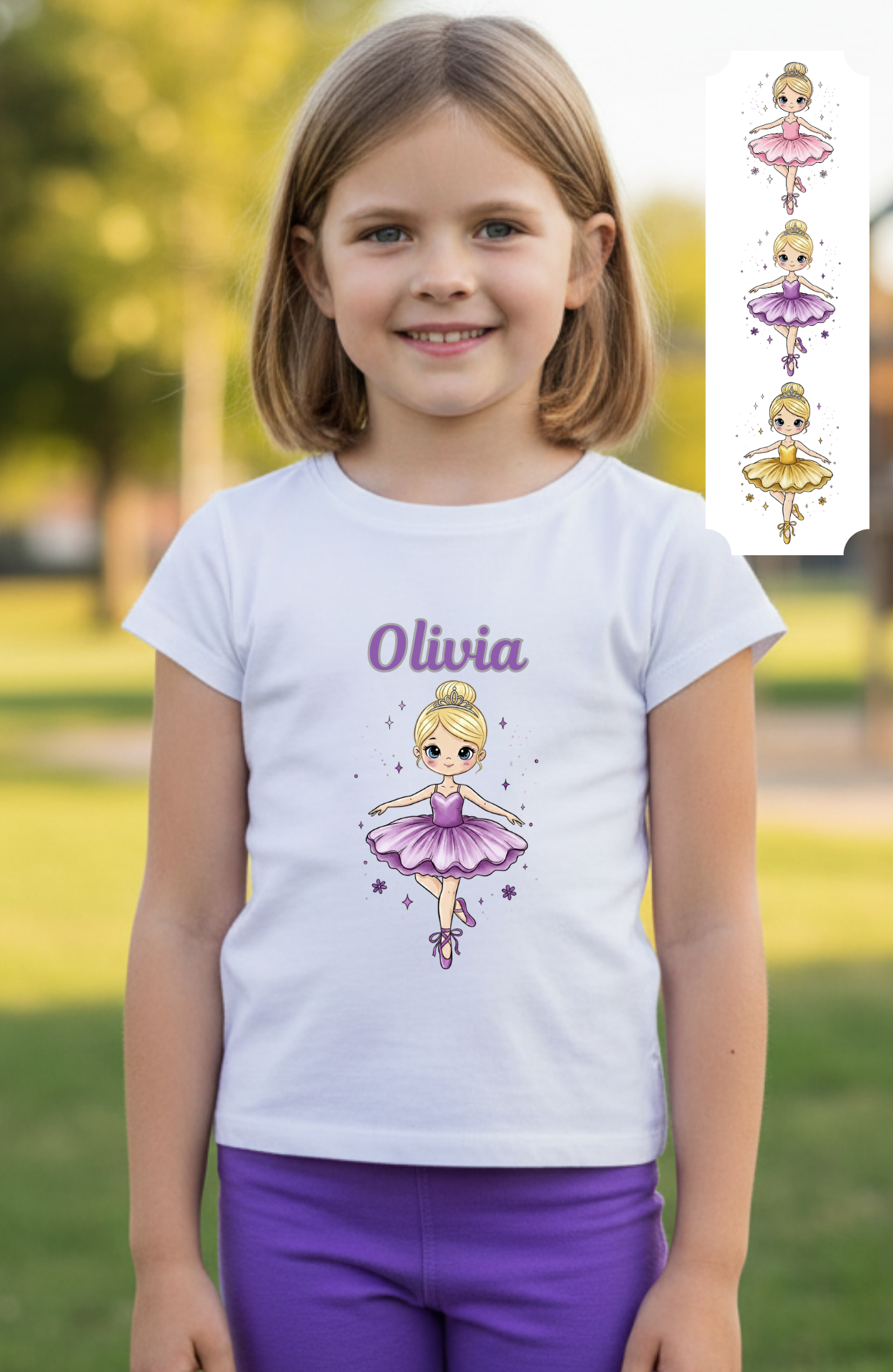 Custom Ballerina T-Shirt (Add customization details in the order notes)