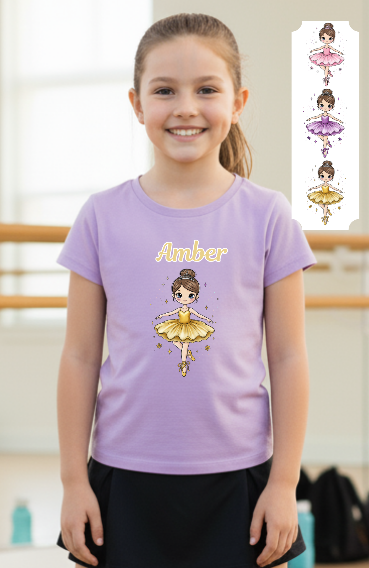 Custom Ballerina T-Shirt (Add customization details in the order notes)