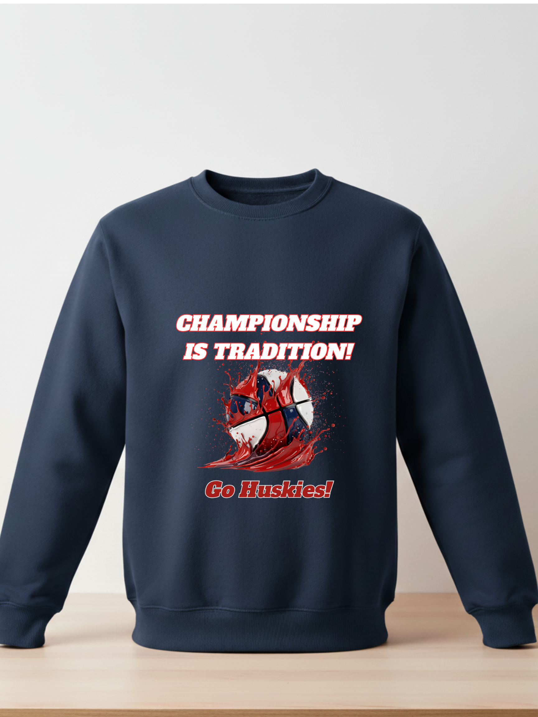 Huskies Basketball Crewneck Sweatshirts & Tees - Dark Blue