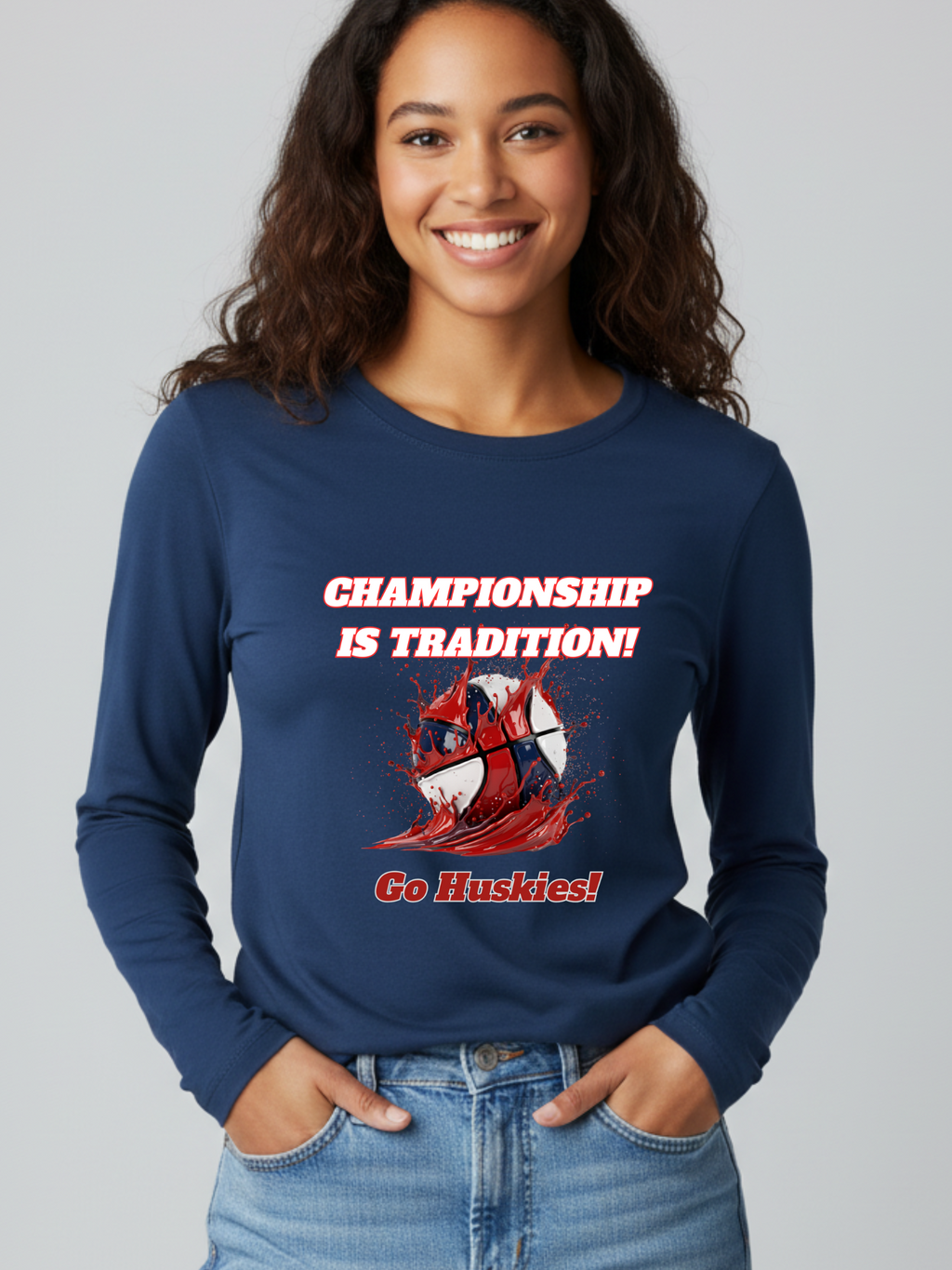 Huskies Basketball Crewneck Sweatshirts & Tees - Dark Blue