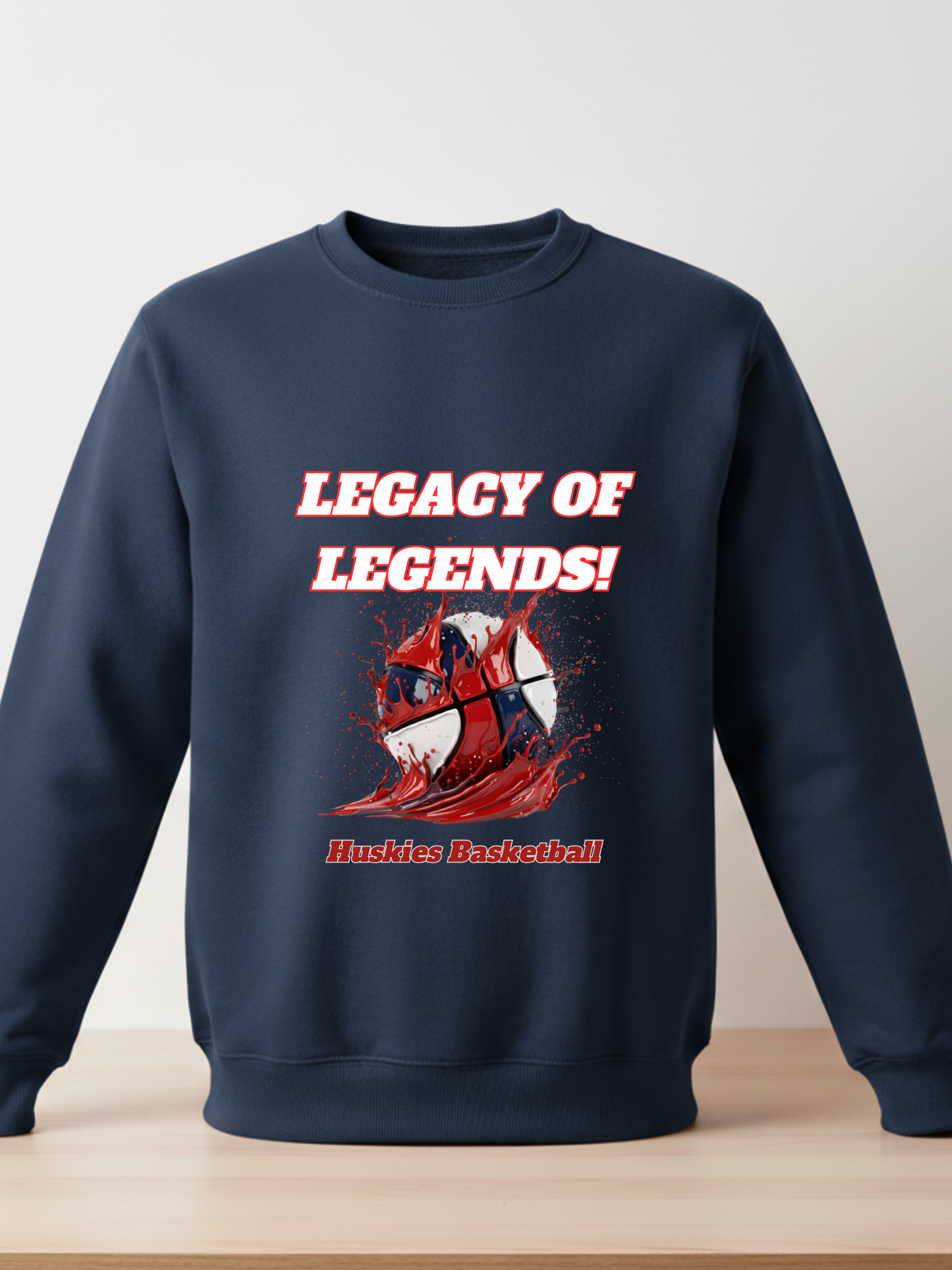 Huskies Basketball Crewneck Sweatshirts & Tees - Dark Blue